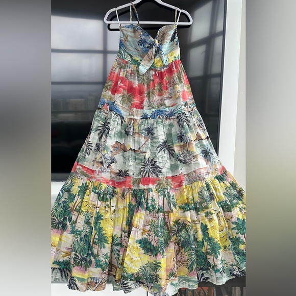 ❌SOLD❌ Zimmermann Juliette Tie Front Maxi Dress Spliced - Picture 8 of 11